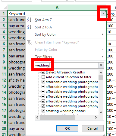 keyword tools for wedding photographers 2